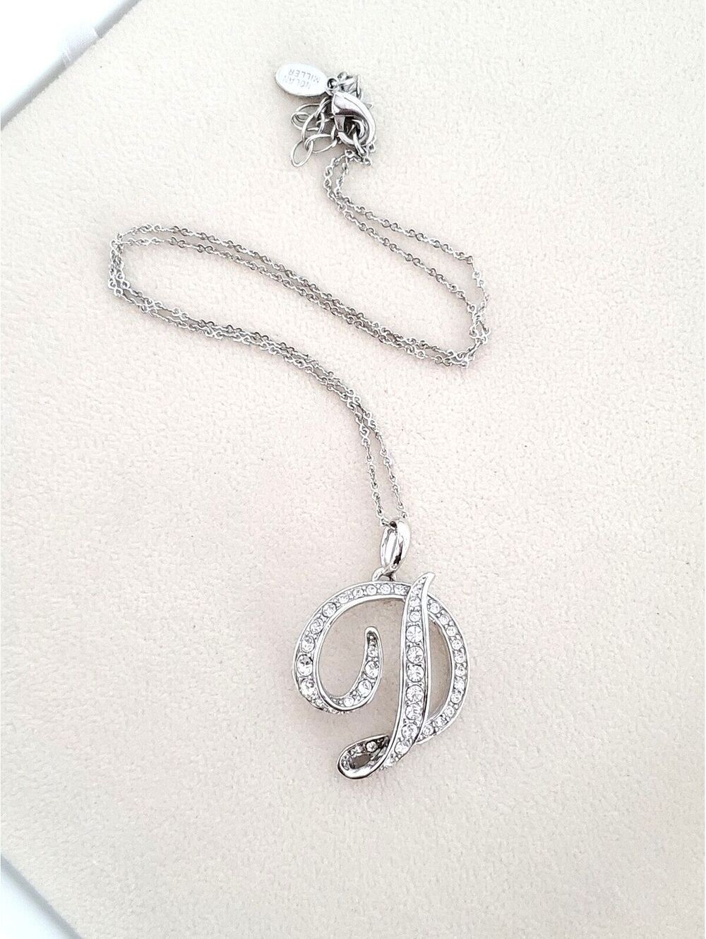 Vintage Silver tone Nolan Miller D Initial Letter Necklace